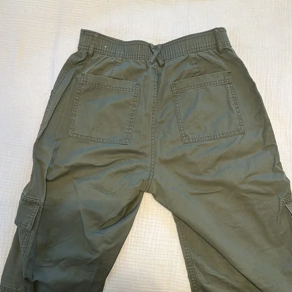 Abercrombie Wide Leg Cargo Pants Green 29L Long - Picture 2 of 4